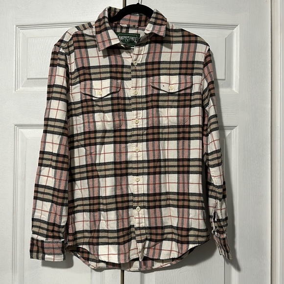 AMERICAN EAGLE - Men’s Soft Flannel Button Down Shirt - Picture 3 of 13
